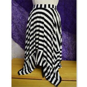 Tanzara Y2K Striped Skirt Womens Medium Handkerchief Hem Whimsygoth Emo Circus